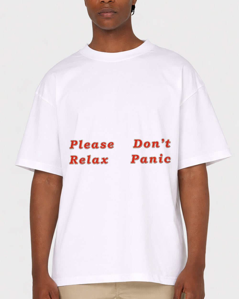 Please Don't Relax, Panic Pop Culture Graphic T-Shirt, primary front view, image 1
