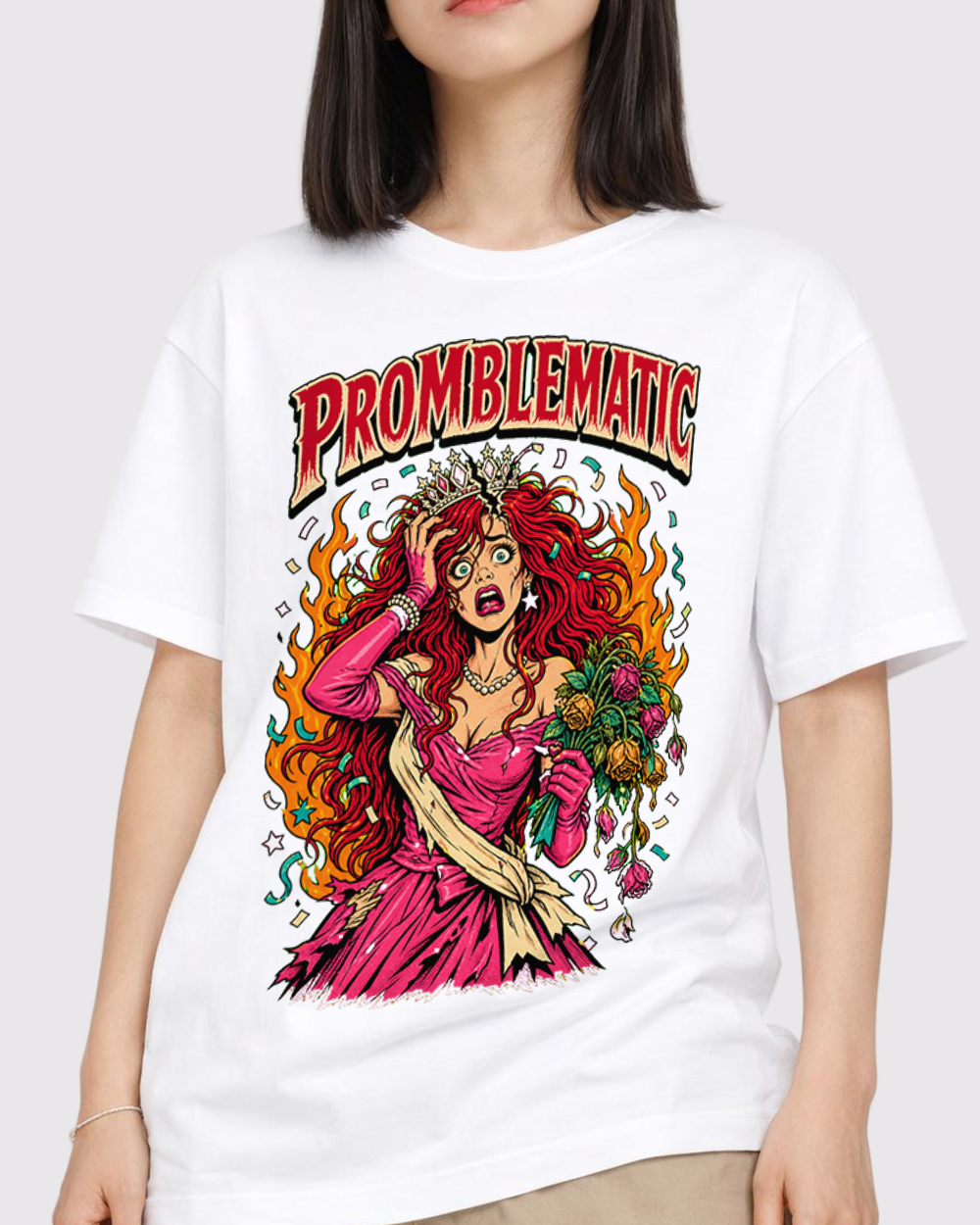 Problematic Retro Graphic T-Shirt, primary front view, image 1