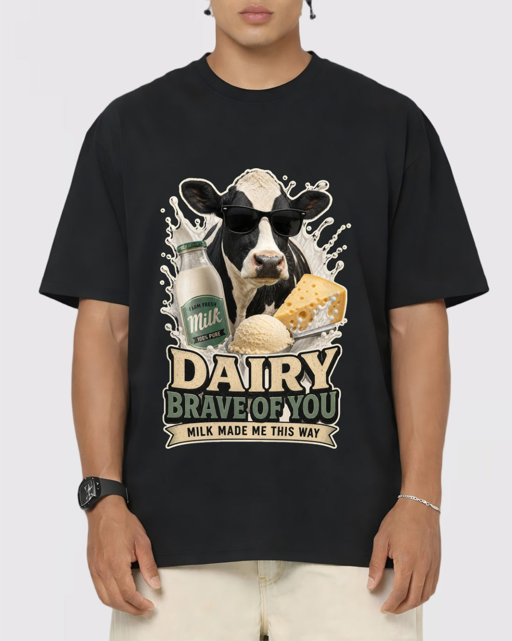 Pure Dairy, Brave Of You Food Graphic T-Shirt, primary front view, image 1