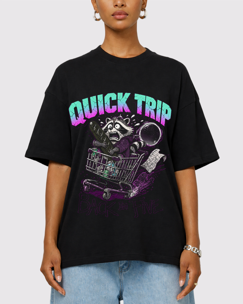Quick Trip Back in Five Retro Graphic T-Shirt, primary front view, image 1