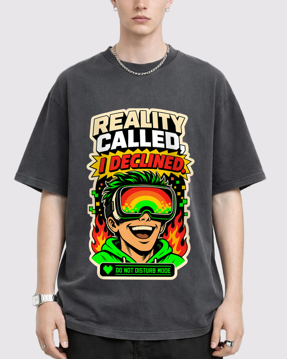Reality Called, I Declined Retro Graphic T-Shirt, primary front view, image 1
