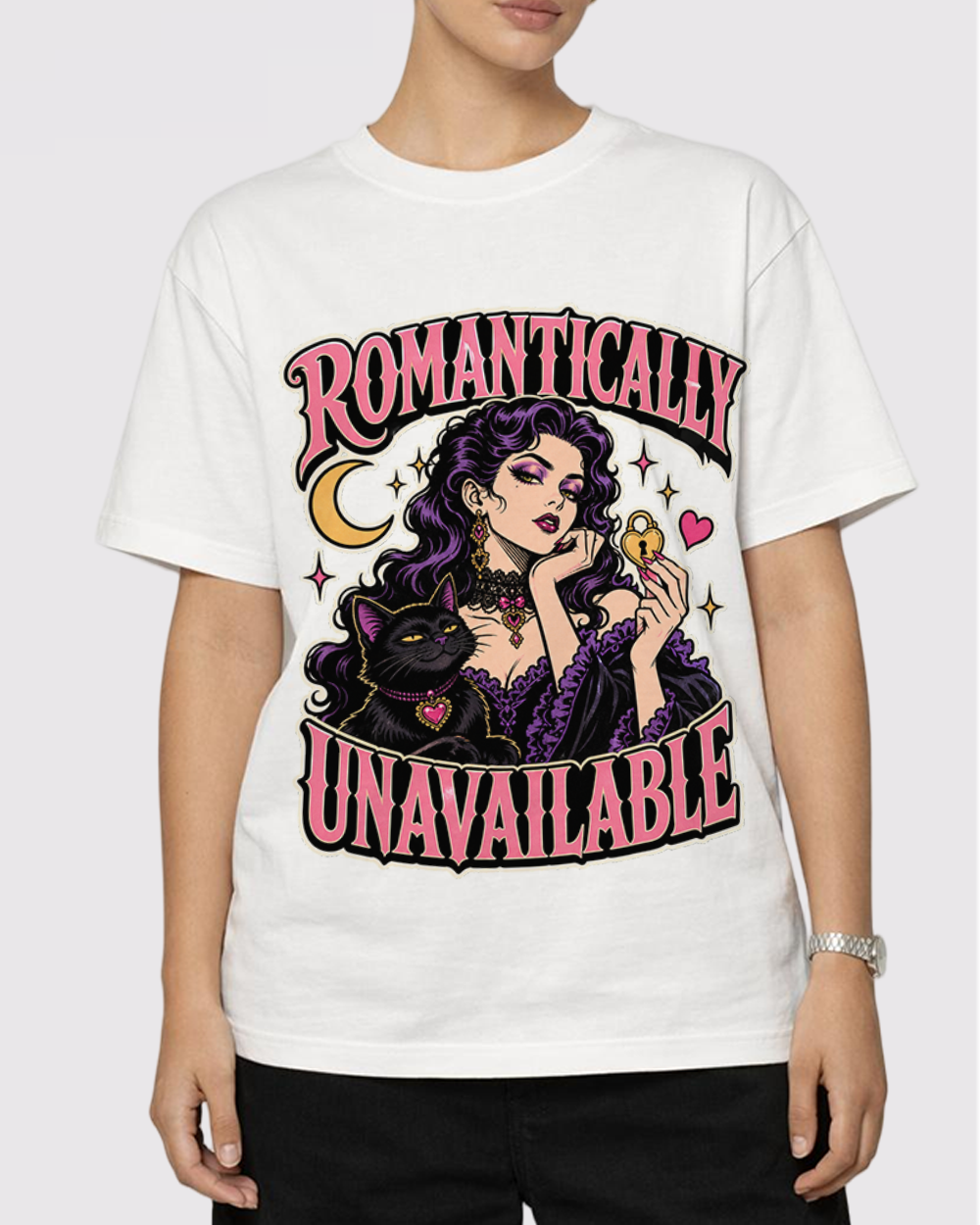 Romantically Unavailable Retro Graphic T-Shirt, primary front view, image 1