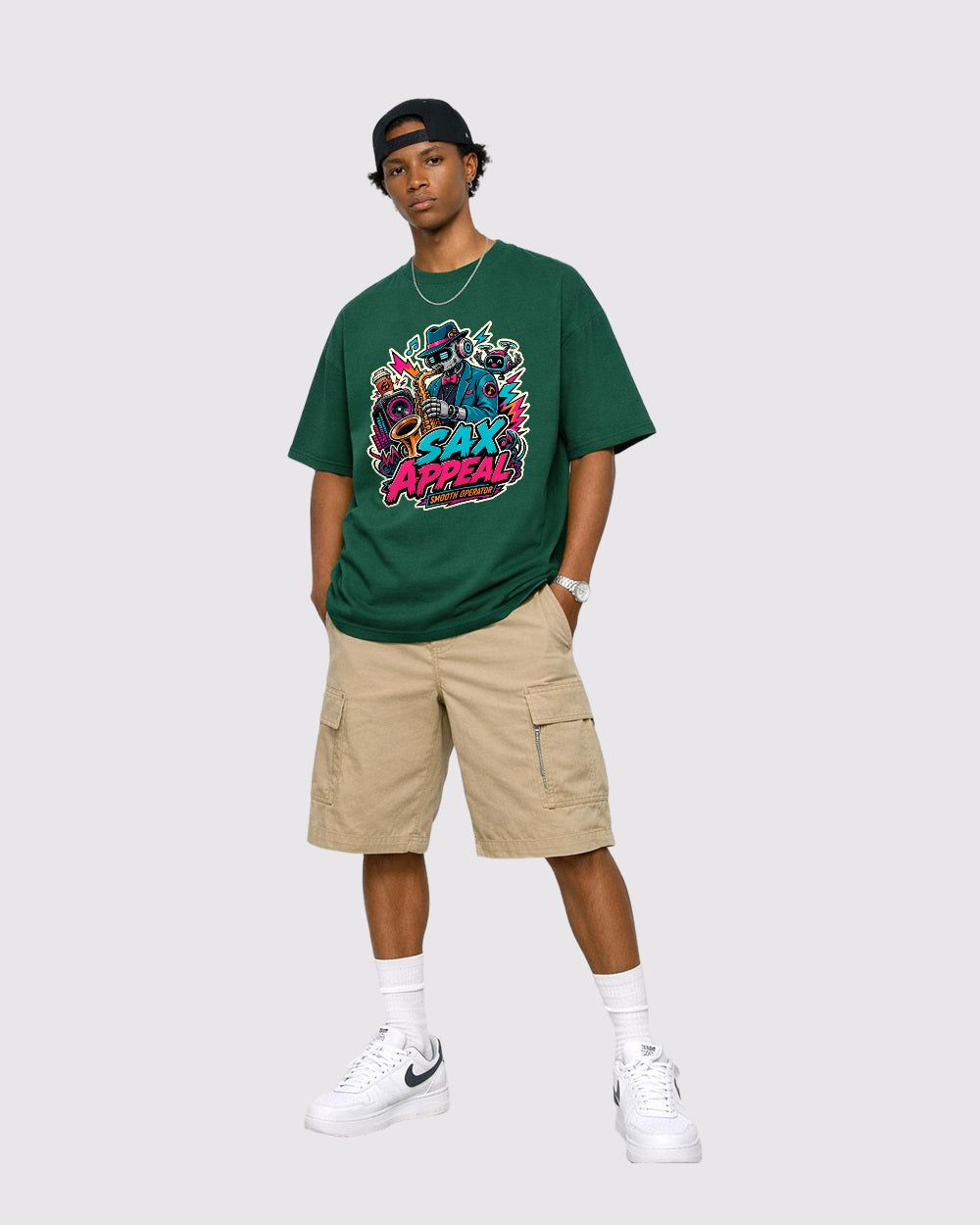 Seal Appeal, Smooth Operator Streetwear Graphic T-Shirt, full body fit view, image 2