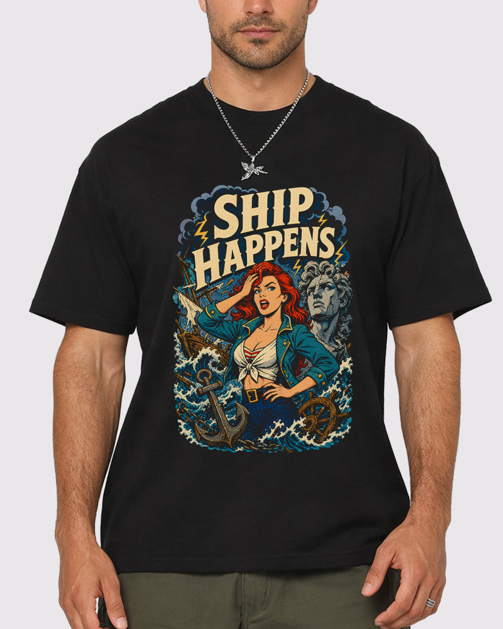 Ship Happens Retro Graphic T-Shirt, primary front view, image 1