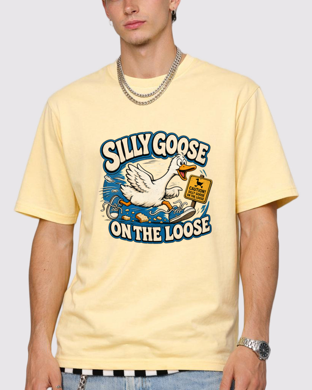 Silly Goose on the Loose Animal Graphic T-Shirt, primary front view, image 1