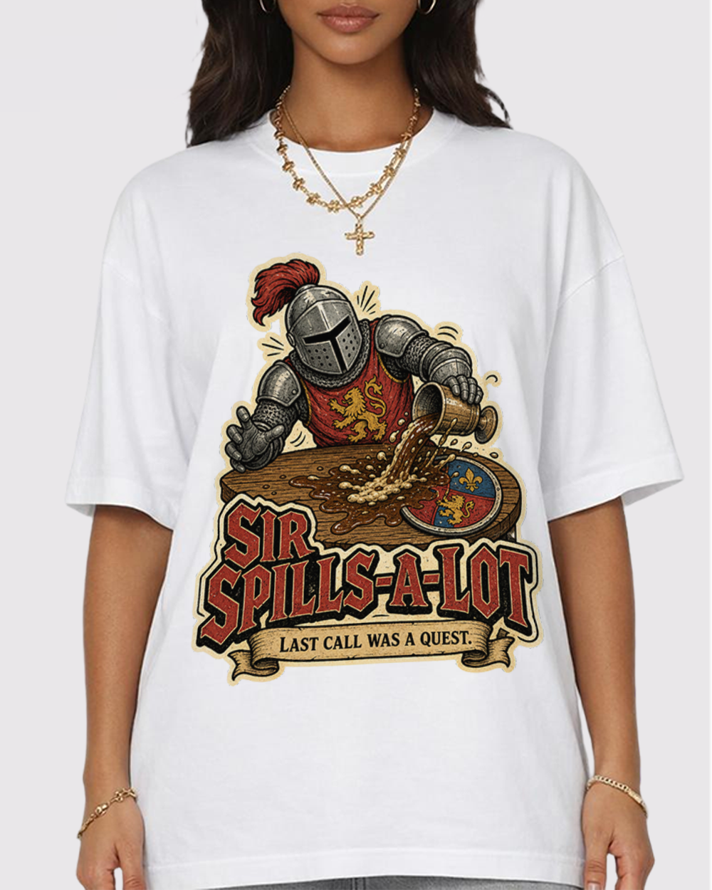 Sir Spills-A-Lot Retro Graphic T-Shirt, primary front view, image 1