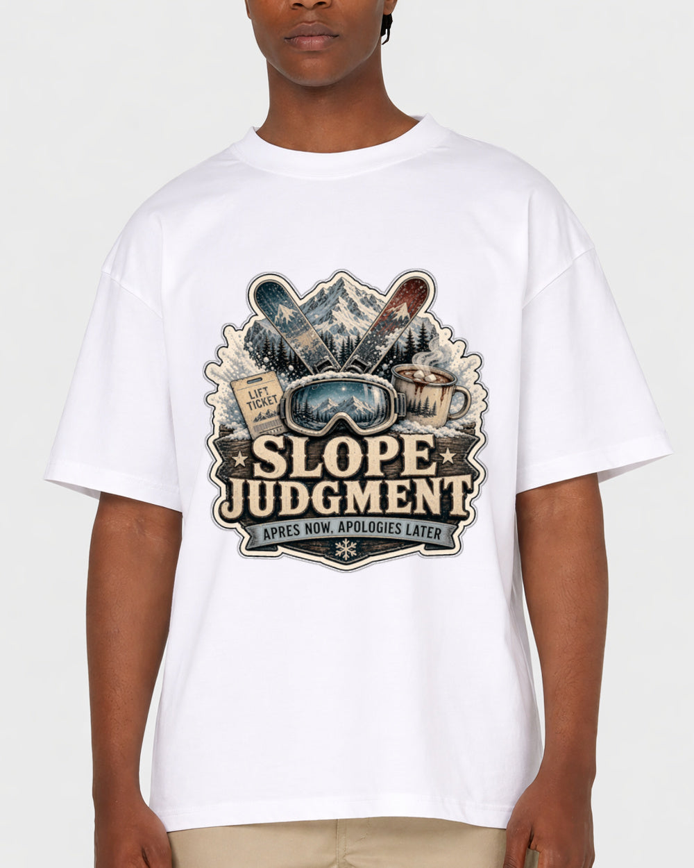 White Slope Judgement Mountain Graphic T-Shirt primary front view 1 image
