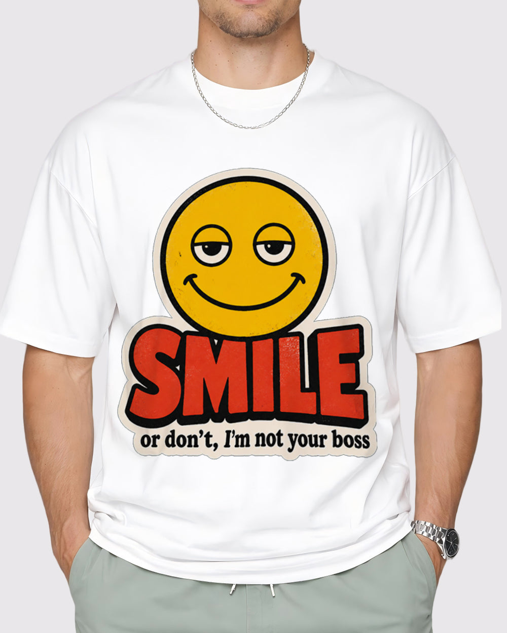 Smile Pop Culture Graphic T-Shirt, primary front view, image 1