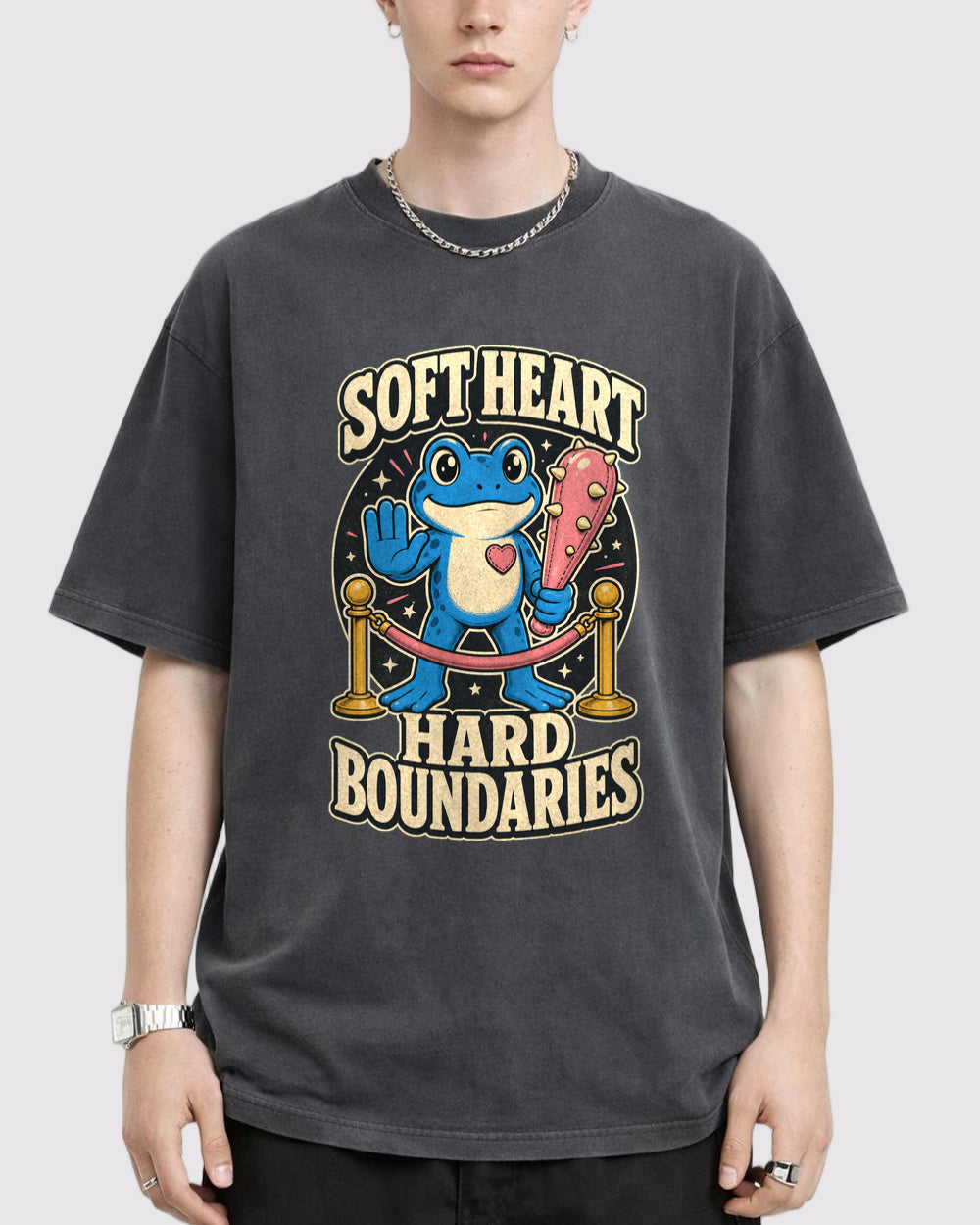 Soft Heart Hard Boundaries Animal Graphic T-Shirt, primary front view, image 1