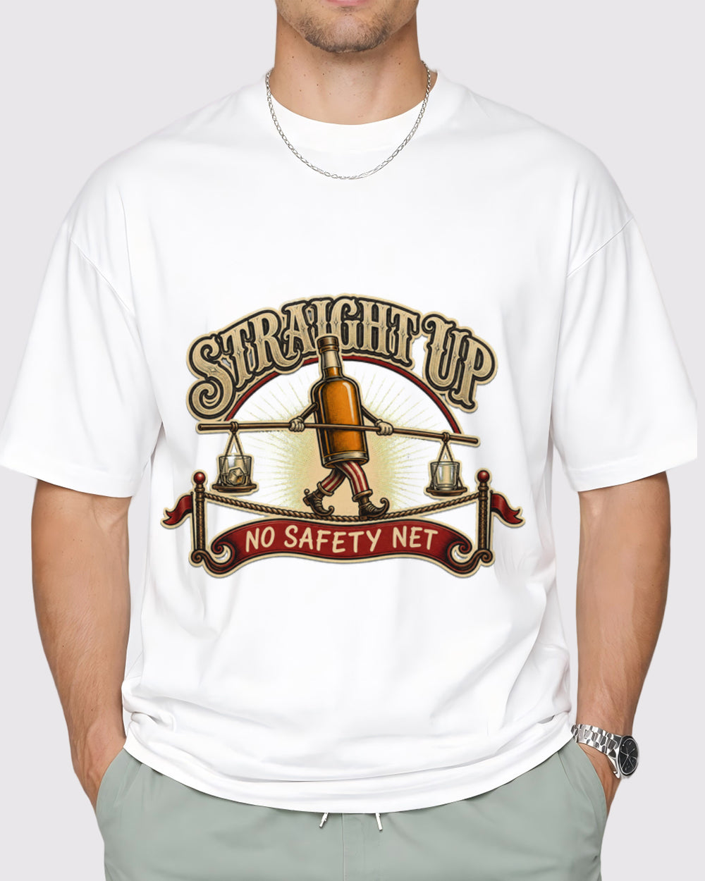 Straight Up, No Safety Net Sports Graphic T-Shirt, primary front view, image 1