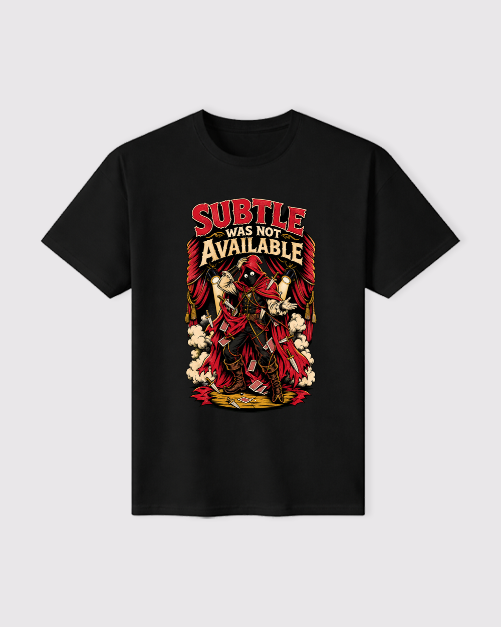 Black Subtle Was Not Available Dark Graphic T-Shirt flat product view, image 7