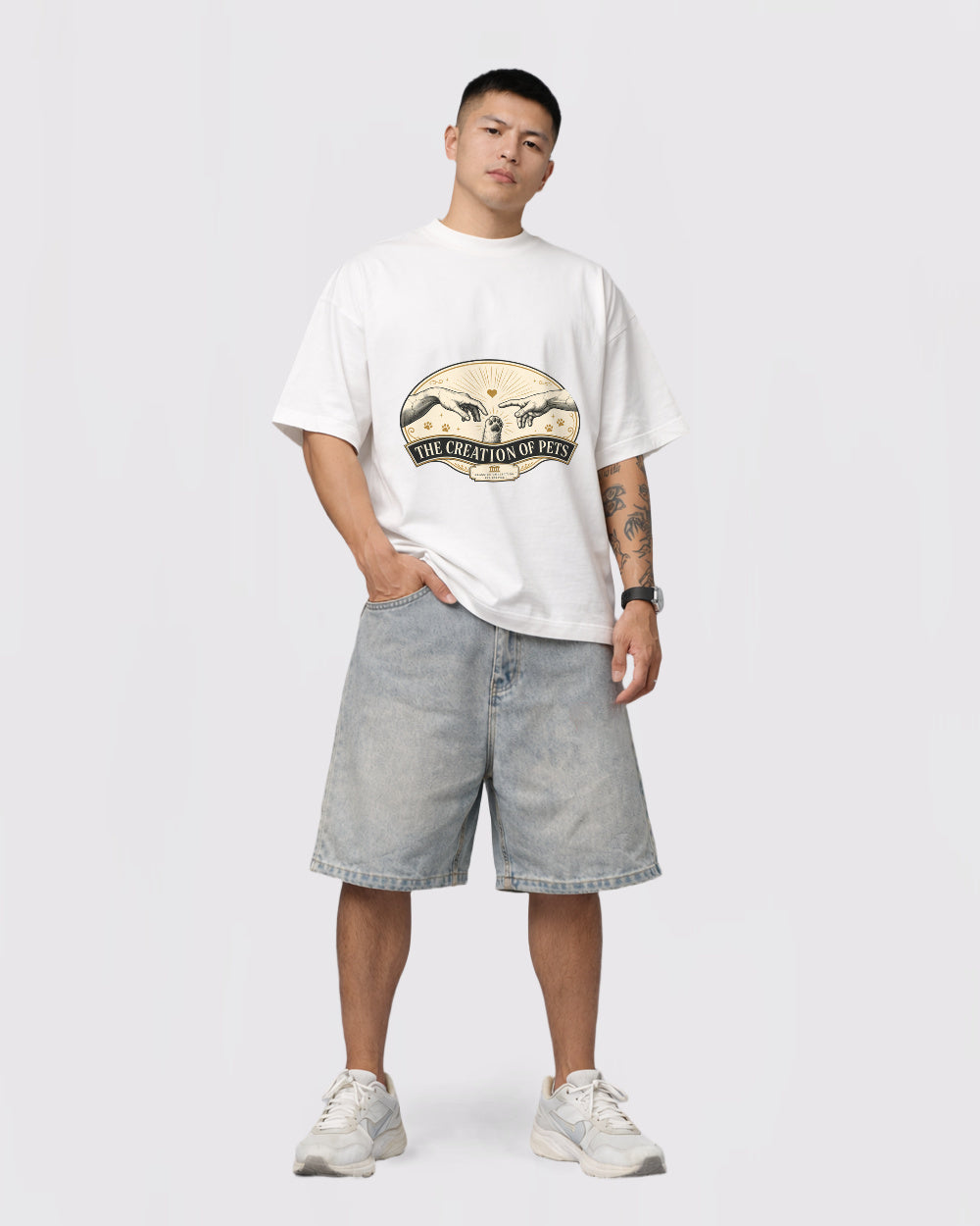The Creation of Pets Animal Graphic T-Shirt, full body fit view, image 2