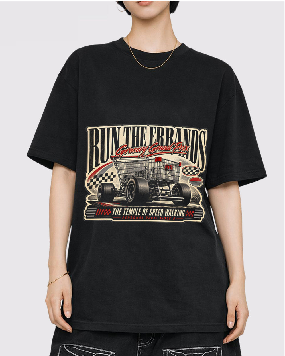 The Temple of Speed Walking Pop Culture Graphic T-Shirt, primary front view, image 1