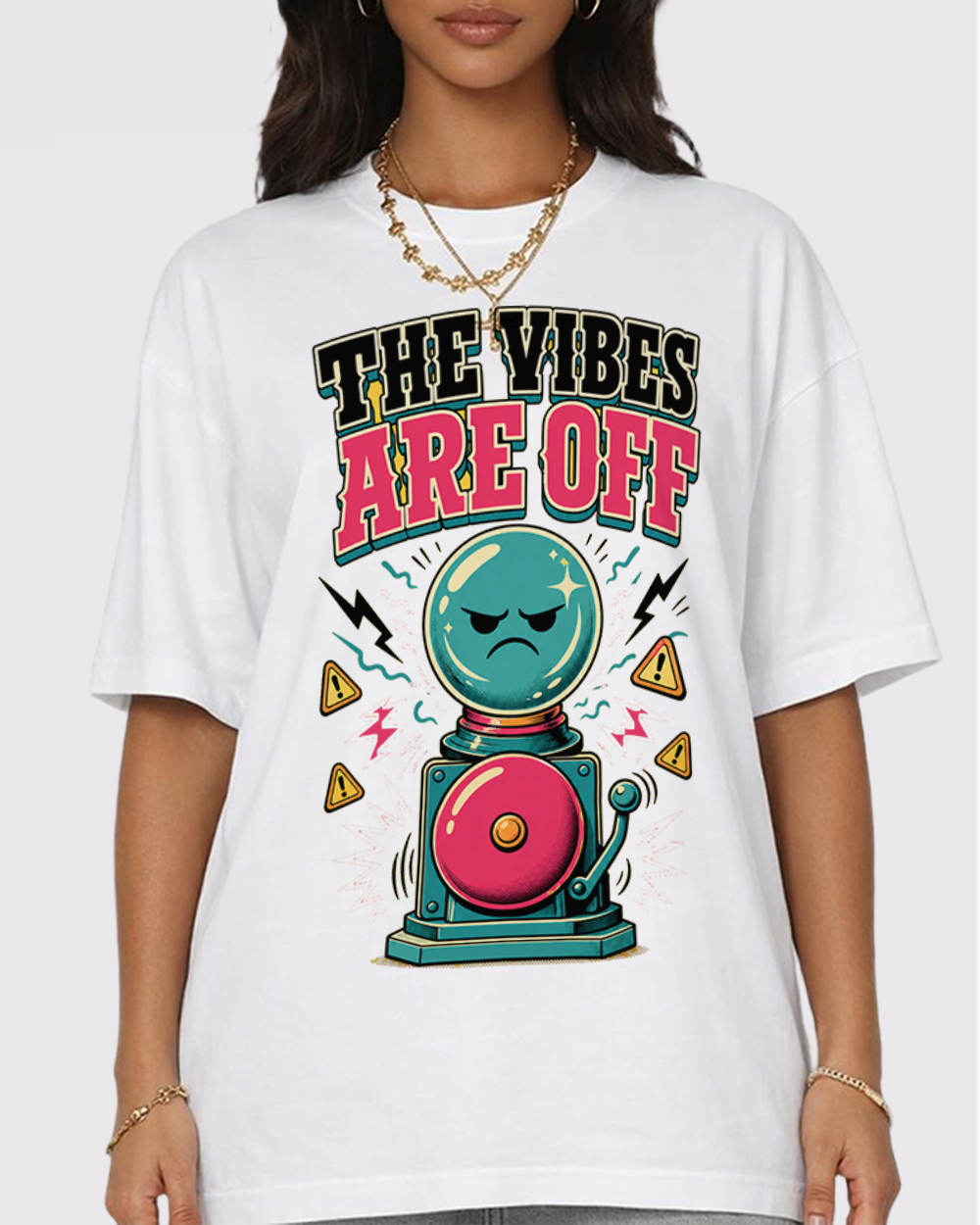 The Vibes Are Off Crystal Ball Retro Graphic T-Shirt, primary front view, image 1
