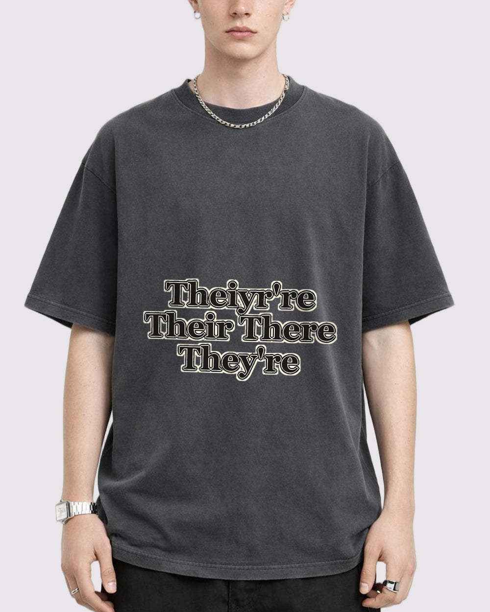 They're Their There Grammar Joke Pop Culture Graphic T-Shirt, primary front view, image 1