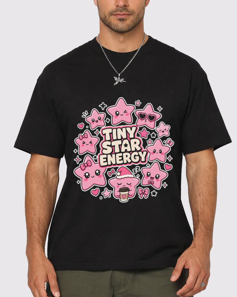 Tiny Star Energy Funny Graphic T-Shirt, primary front view, image 1
