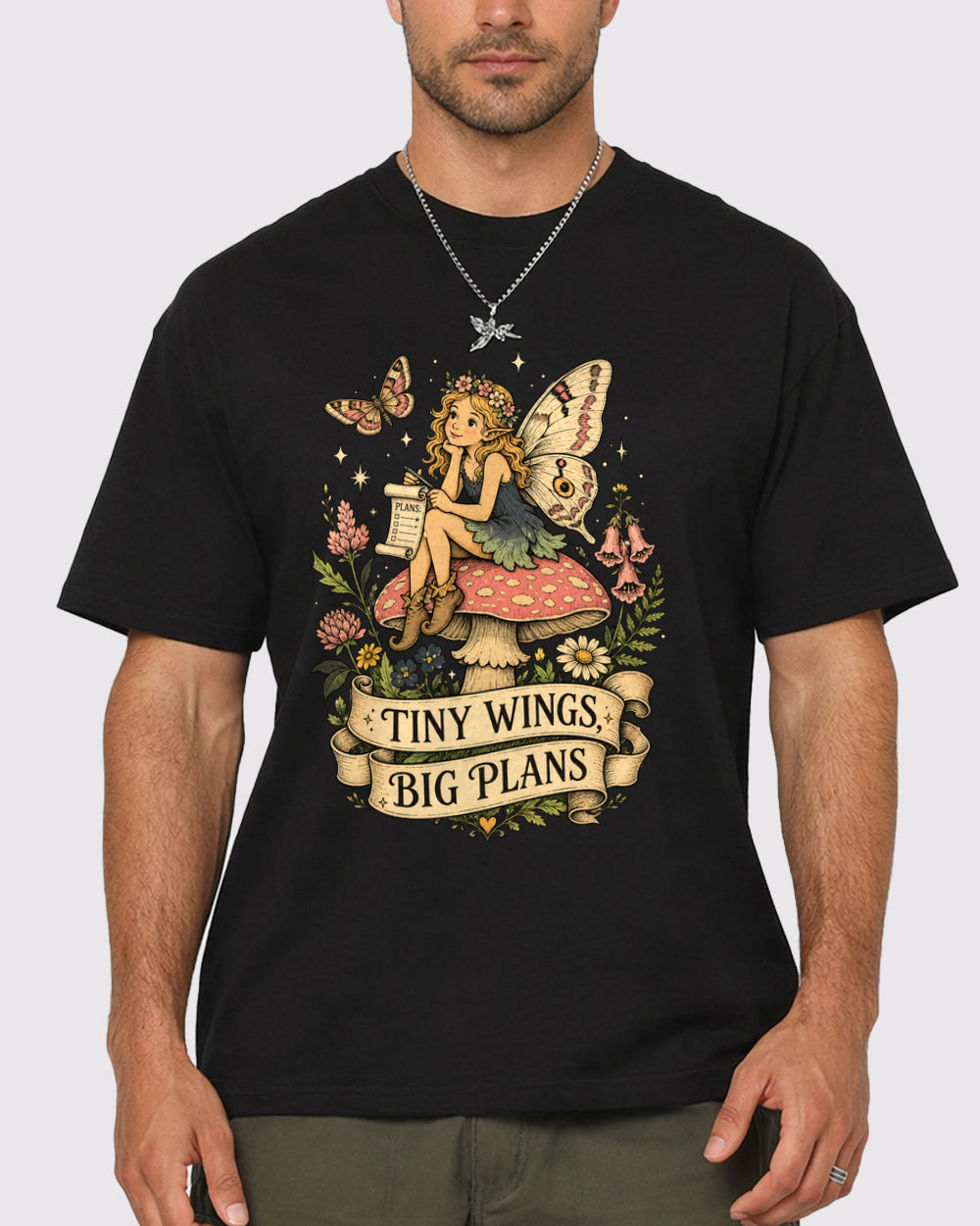 Tiny Wings Big Plans Nature Graphic T-Shirt, primary front view, image 1