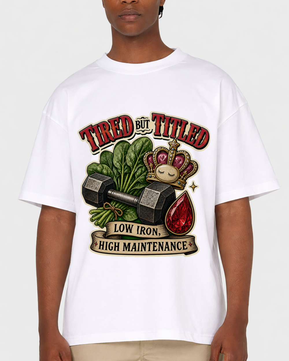 Tired And Tilted Retro Graphic T-Shirt, primary front view, image 1