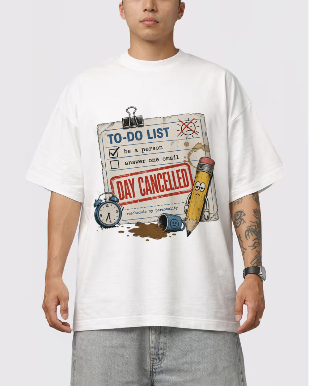 To-Do List, Day Cancelled Funny Graphic T-Shirt, primary front view, image 1