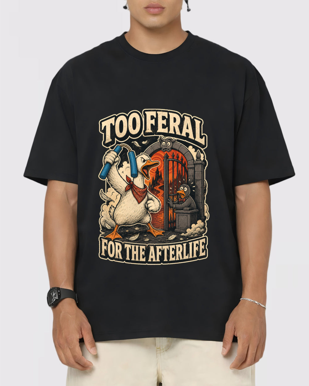 Too Feral For The Afterlife Animal Graphic T-Shirt, primary front view, image 1