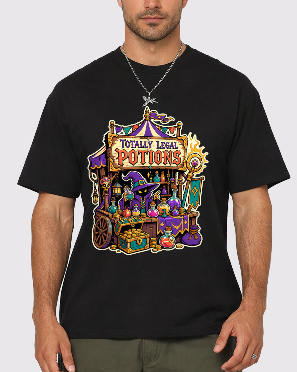 Totally Legal Potions Dark Graphic T-Shirt, primary front view, image 1