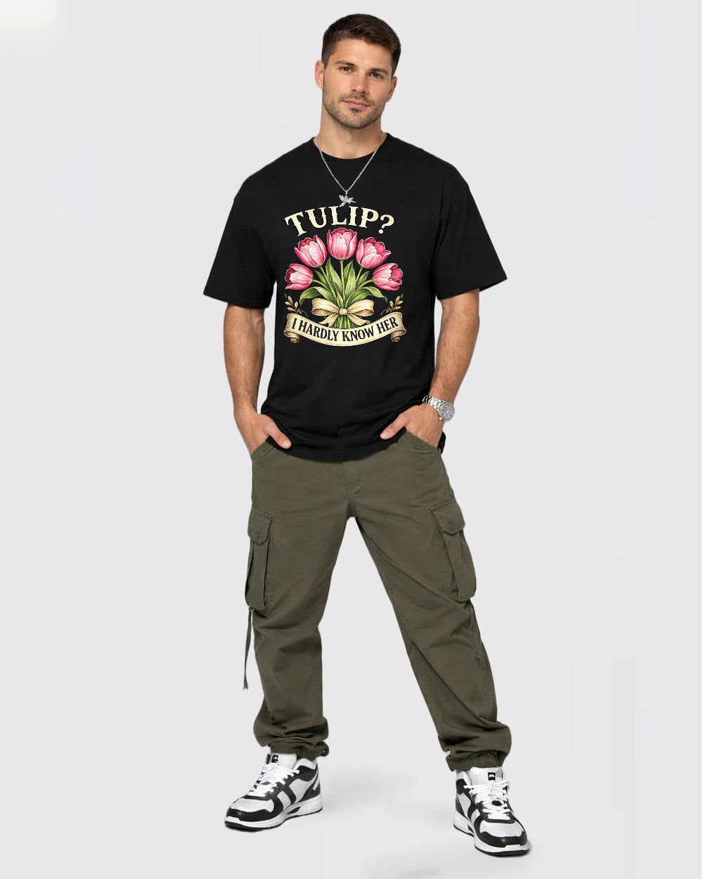 Tulip Nature Graphic T-Shirt, full body fit view, image 2