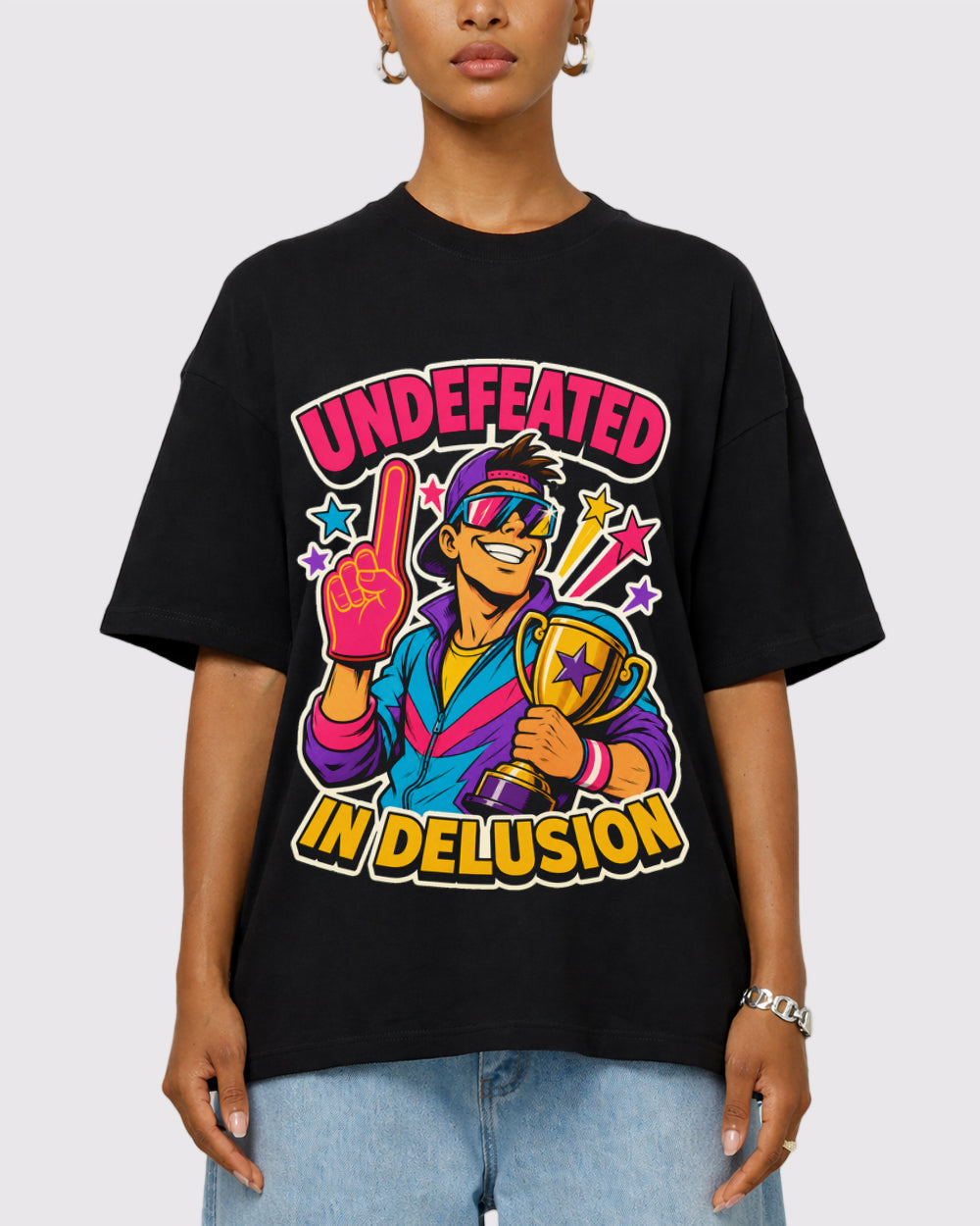 White Undefeated in Delusion Graphic T-Shirt primary front view 1 image