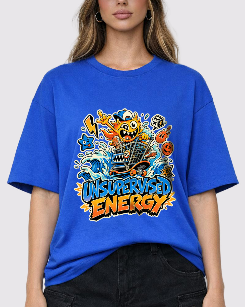 Unsupervised Energy Funny Graphic T-Shirt, primary front view, image 1