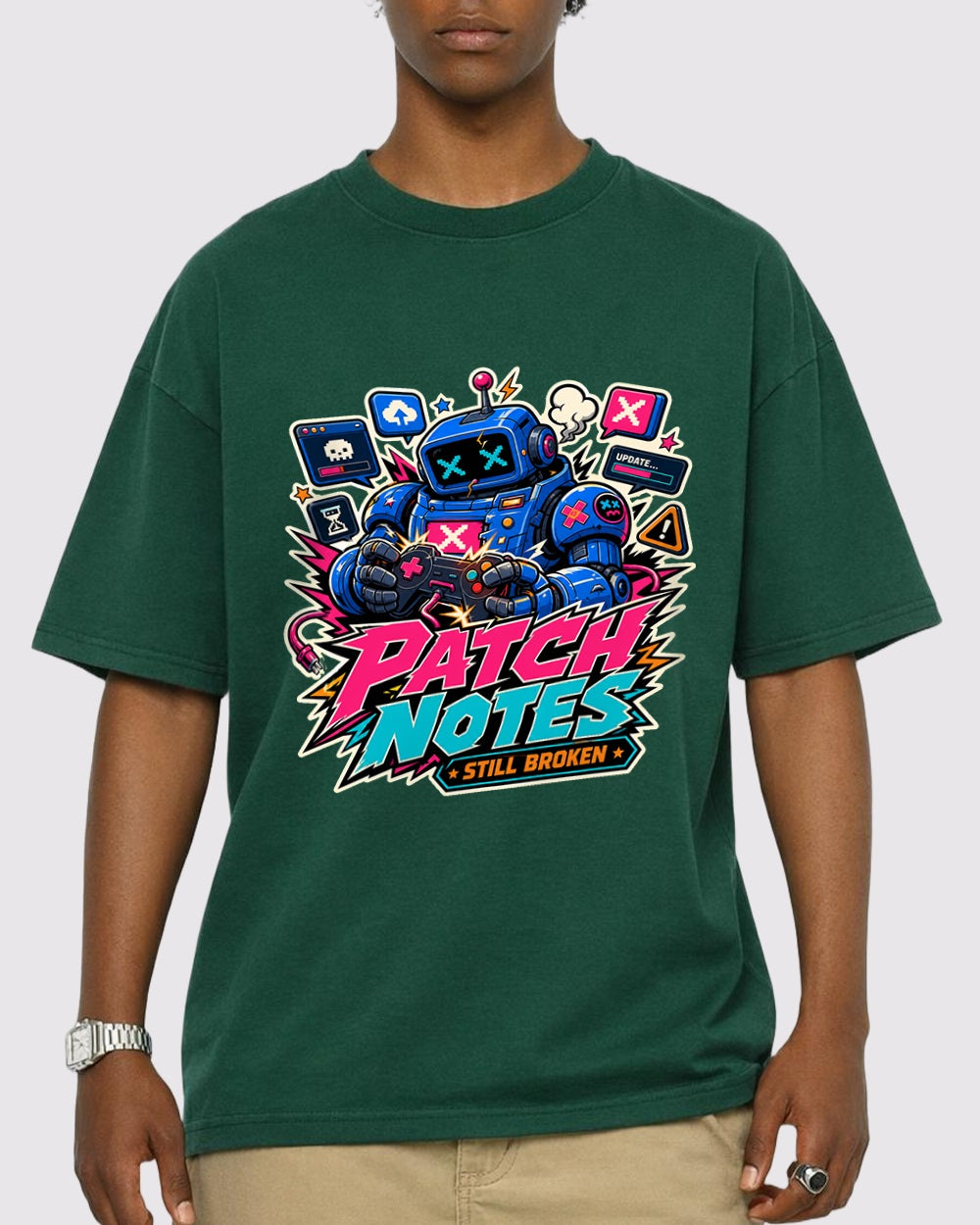Update Patch Notes, Still Broken Streetwear Graphic T-Shirt, primary front view, image 1