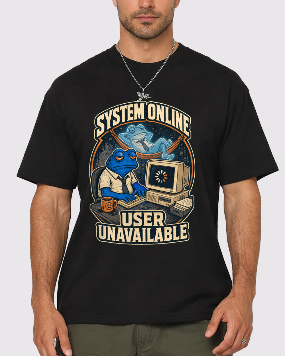 User Unavailable Retro Graphic T-Shirt, primary front view, image 1