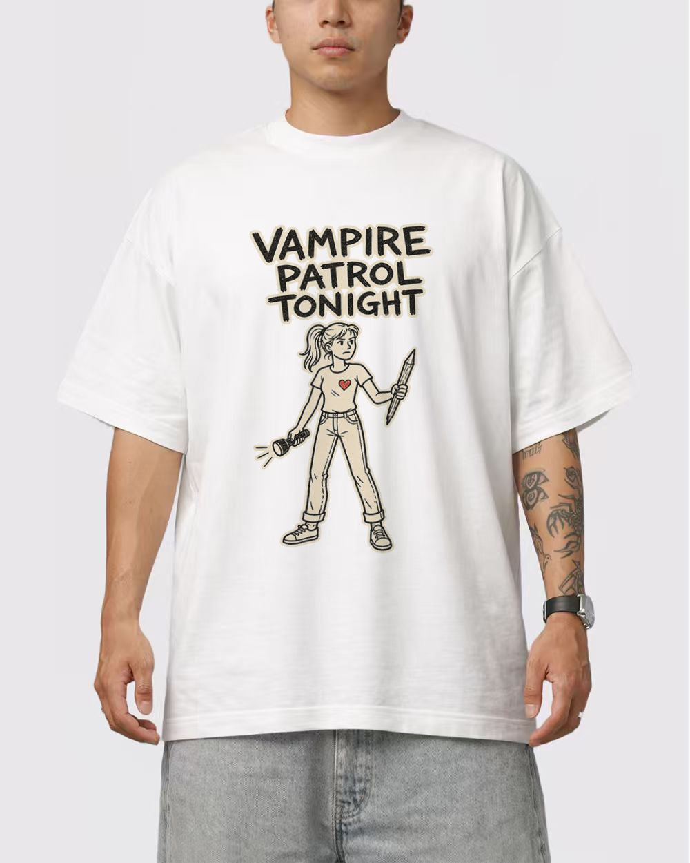 Vampire Patrol Tonight Pop Culture Graphic T-Shirt, primary front view, image 1