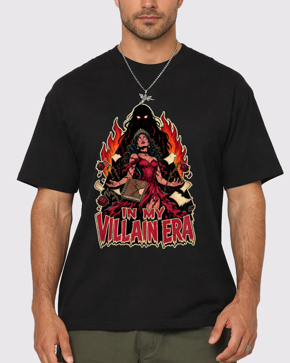 White Villain Era Dark Graphic T-Shirt primary front view 1 image
