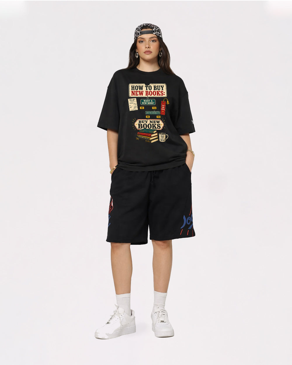 Want A New Book Pop Culture Graphic T-Shirt, full body fit view, image 2