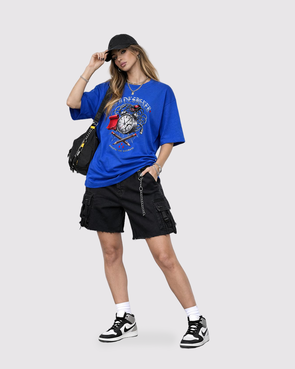 Web Designer, Protect The Network Retro Graphic T-Shirt, full body fit view, image 2
