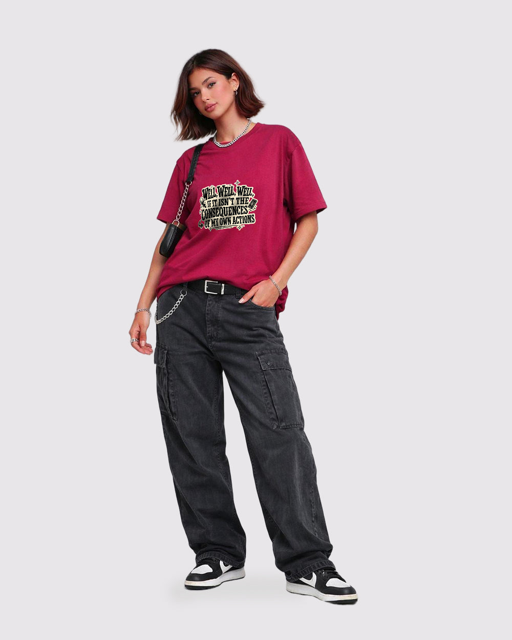 Well Well Well, If It Isn't Consequences Pop Culture Graphic T-Shirt, full body fit view, image 2