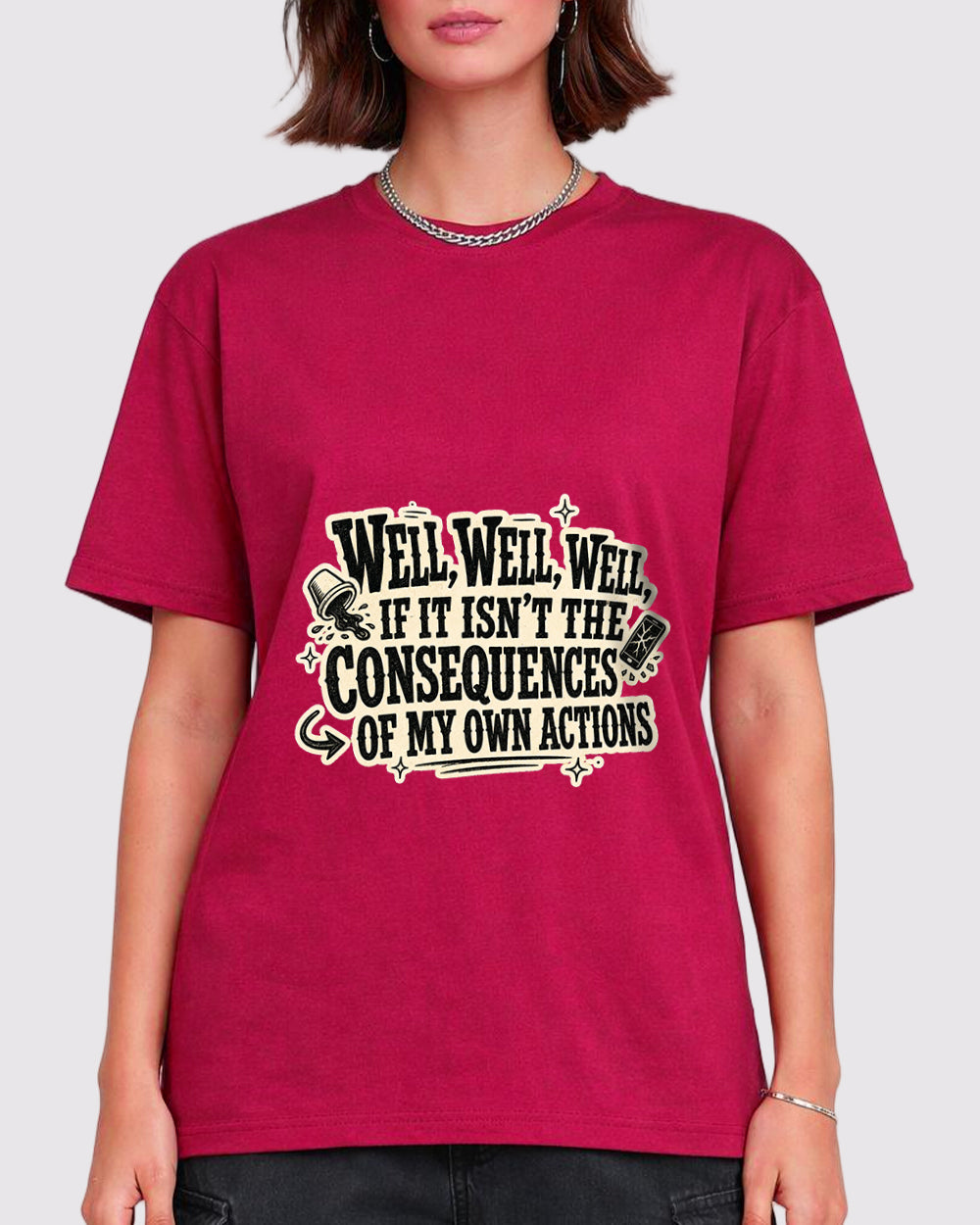 Well Well Well, If It Isn't Consequences Pop Culture Graphic T-Shirt, primary front view, image 1