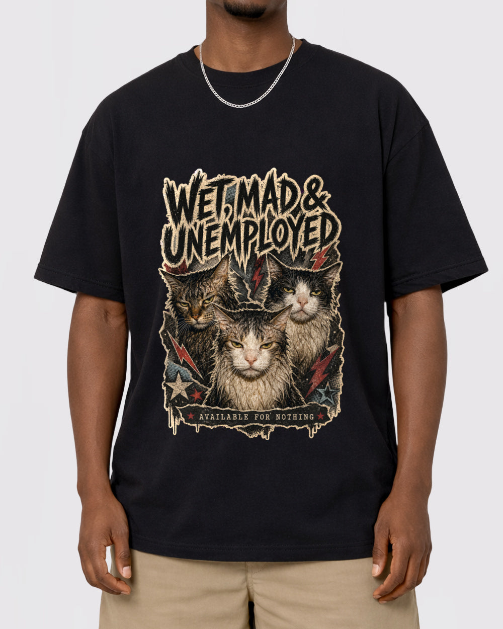 Wet, Mad And Unemployed Dark Graphic T-Shirt, primary front view, image 1