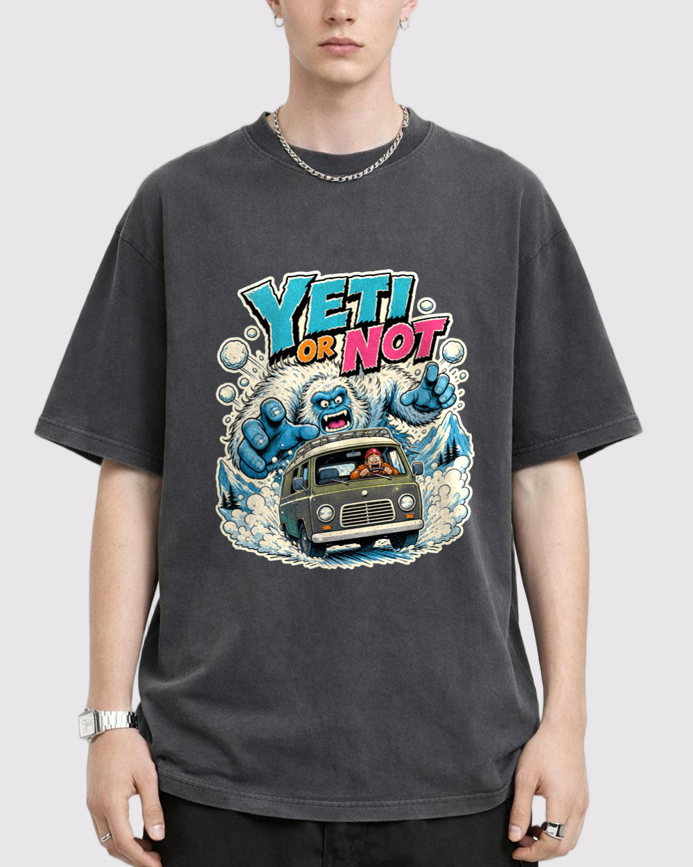 Yeti Or Not Dark Graphic T-Shirt, primary front view, image 1