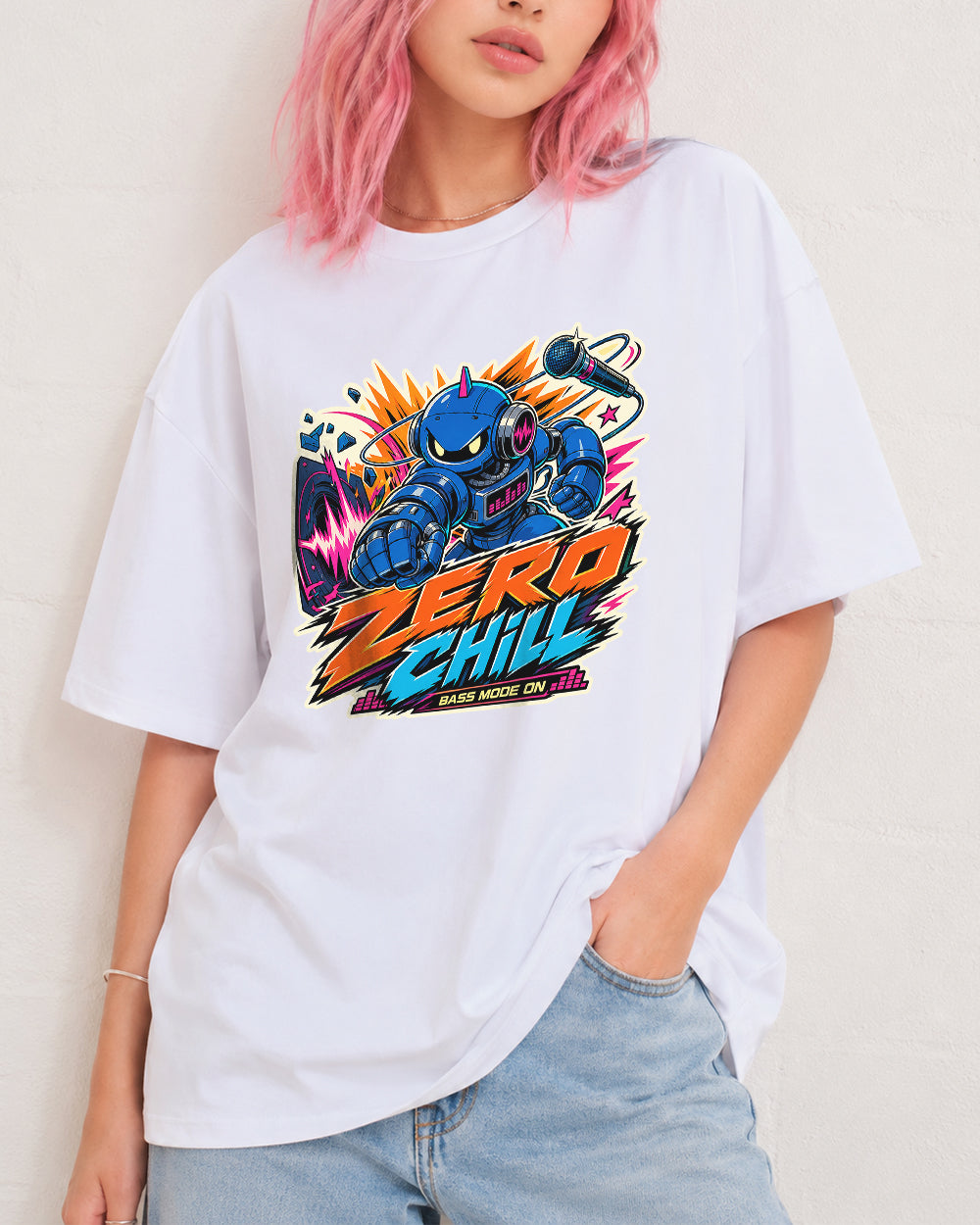 Zero Chill Graphic T-Shirt in White, front model view 5